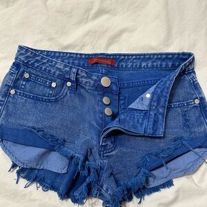 Signature8 Royal blue jean cut off shorts